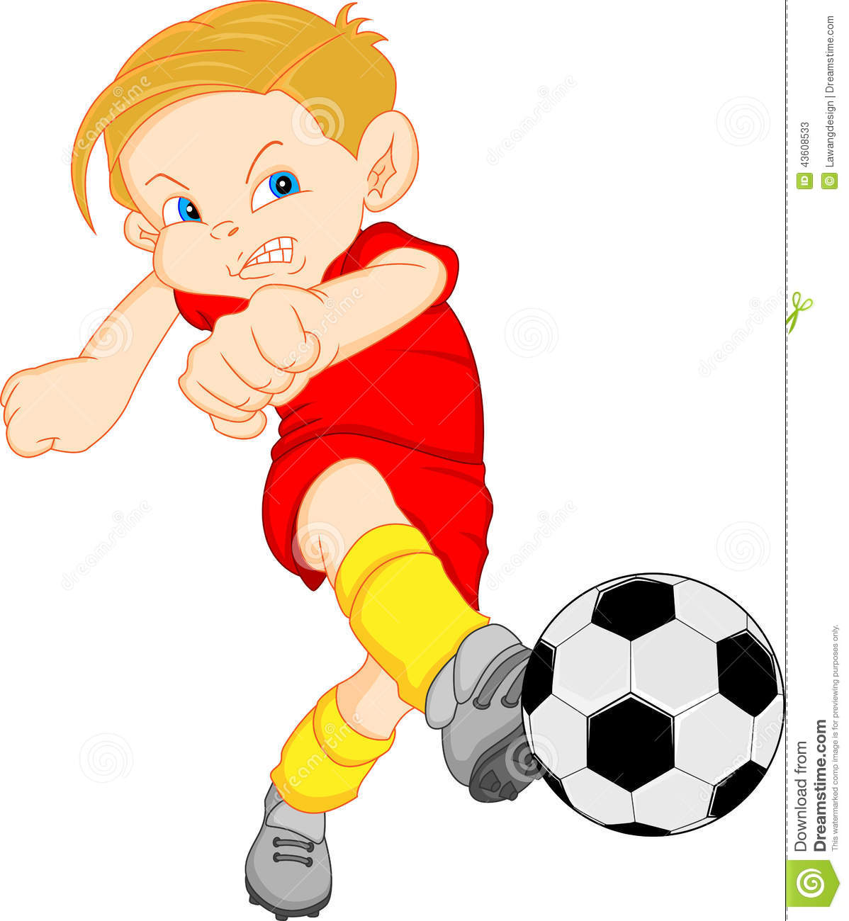 男孩动画片足球运动员