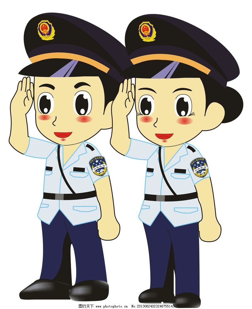 卡通城管 城管 男女城管 城管卡通 夏季服装 徽章 肩章 矢量 cdr 职业