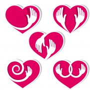 捧爱心手卡通画图片大全