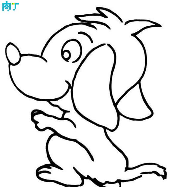 可爱的小萌宠狗狗的简笔画 卡通狗卡通画图集