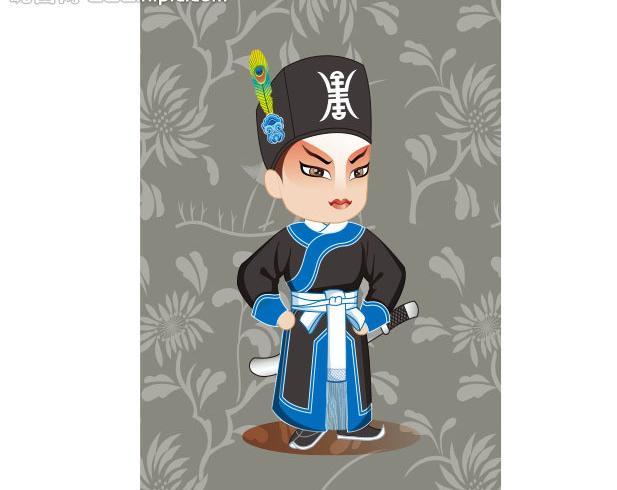 【哪吒】鲤鱼仙子之哪吒 京剧人物 卡通戏曲人物 矢量素材 ai 【女