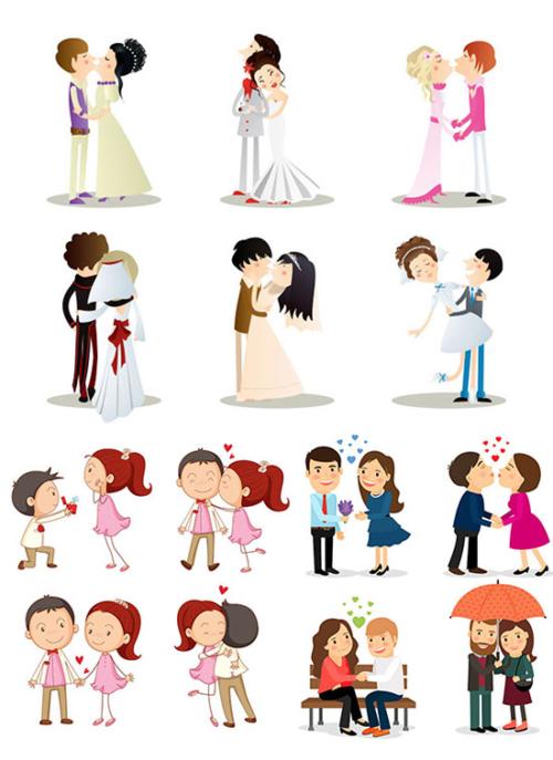 时尚卡通男女矢量图片