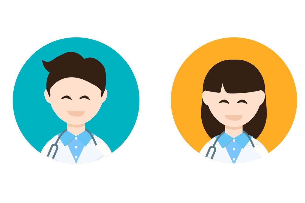 医生卡通人物素材矢量素材医生男女头像