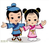 卡通古代小孩人物图片