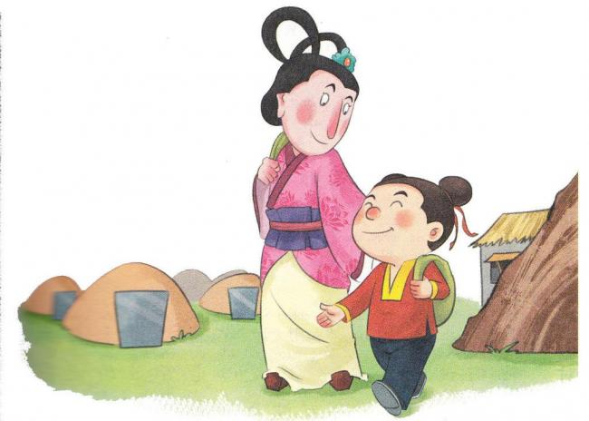 插画 插图 论语插图 三字经插图 古代经典插图 古典插画 妇女 小孩