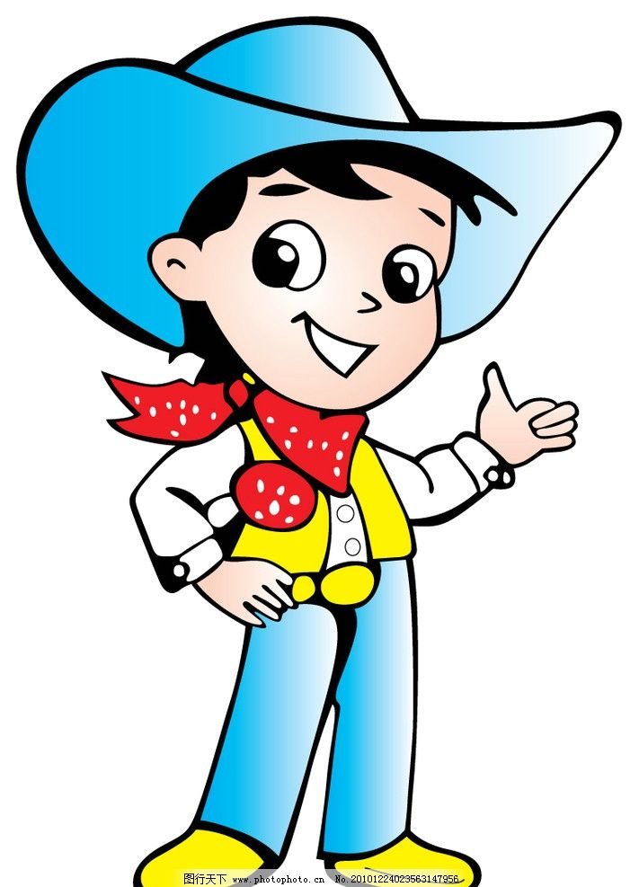 卡通小孩 卡通 小孩 卡通儿童 牛仔 儿童 儿童幼儿 矢量人物 矢量 ai