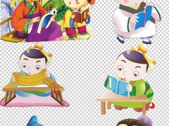 卡通古代人物读书图片