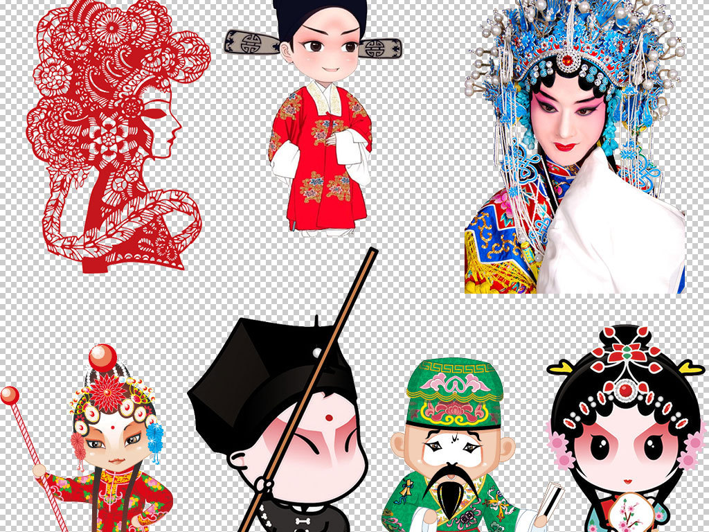 卡通京剧人物简笔画