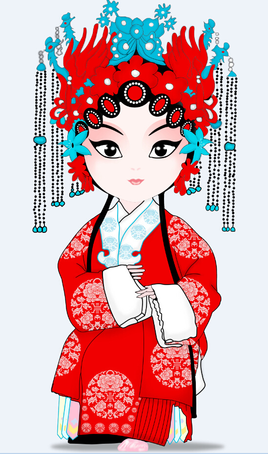 临摹的q版京剧人物