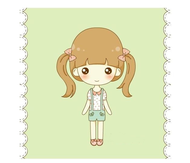卡通人物简笔画图片大全-可爱女生