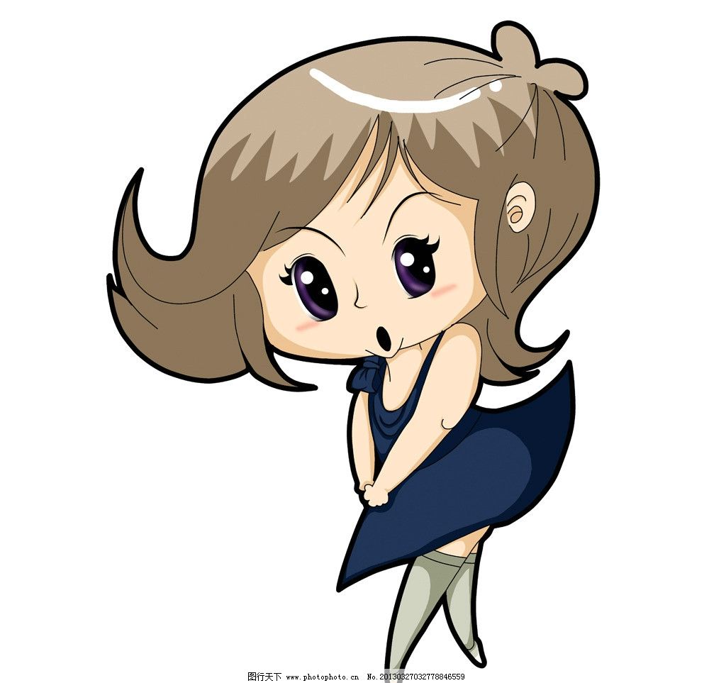 q版卡通裙子女孩 q版 卡通 裙 时尚 可爱 萌 美女 女孩 q版美女 人物