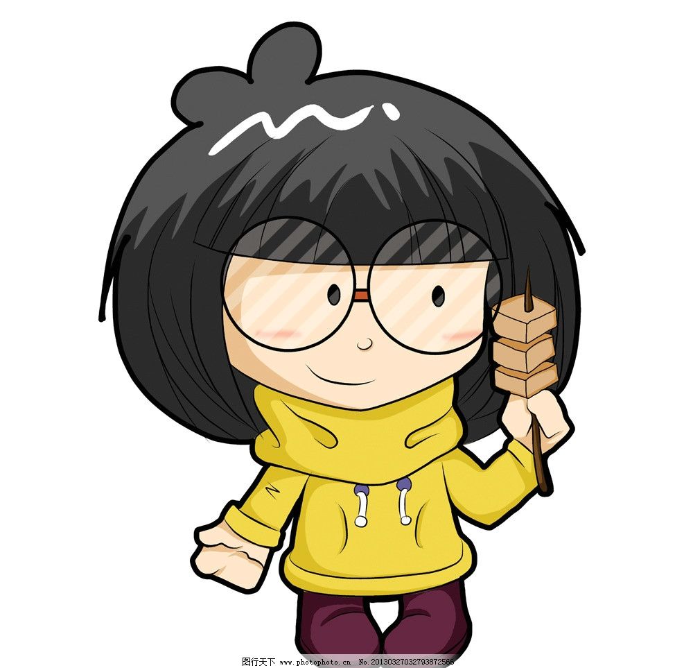 q版眼镜女孩 q版 卡通 女孩 可爱 眼镜 萌 学生 q版美女 人物 psd分层