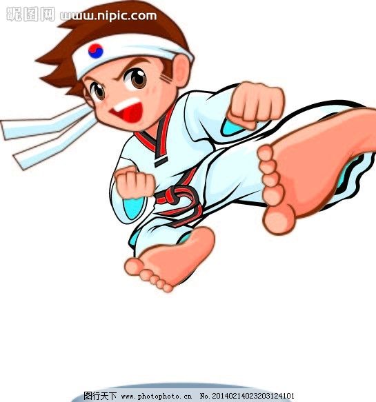 跆拳道卡通小人 跆拳道 卡通 小人 韩国 武术 职业人物 矢量人物 矢量