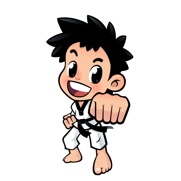 跆拳道卡通人物形象出拳