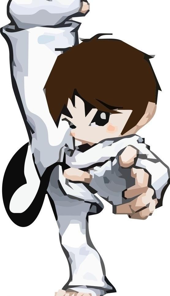 跆拳道卡通人物图片