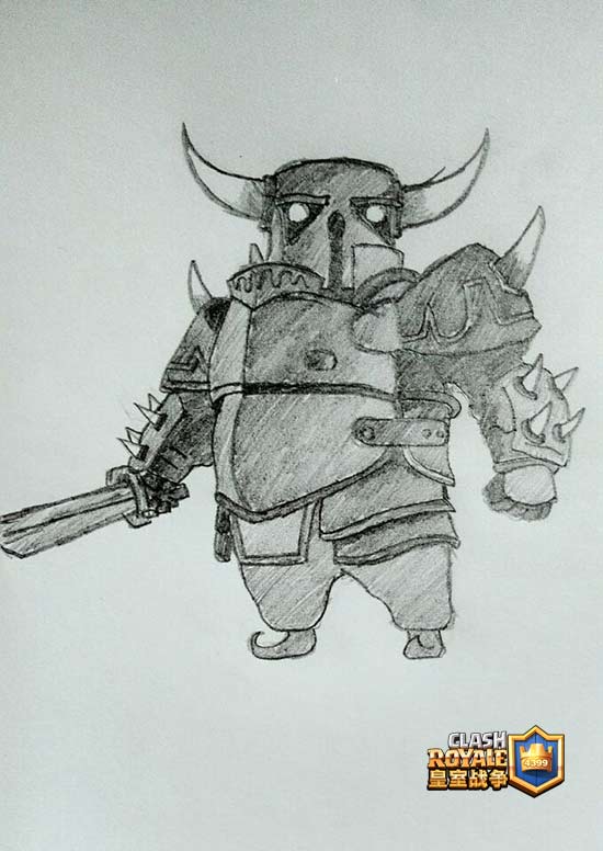 看我你怕了吗 皇室战争手绘皮卡超人