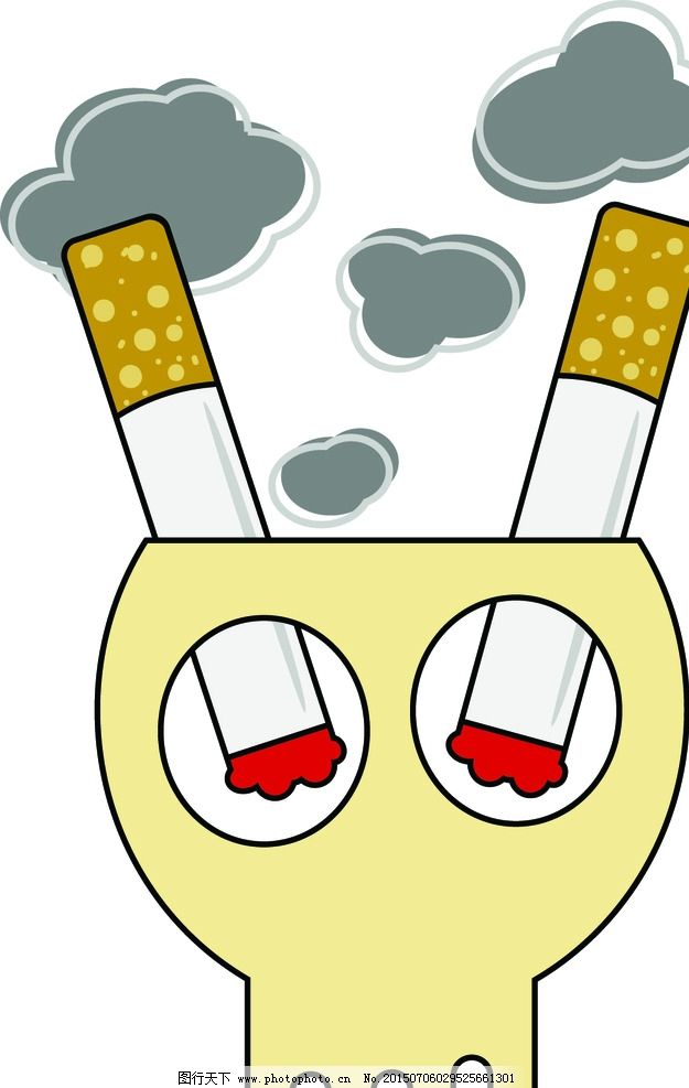 禁烟广告 世界无烟日 香烟 烟草 禁烟 卡通设计 no smoking 吸烟有害