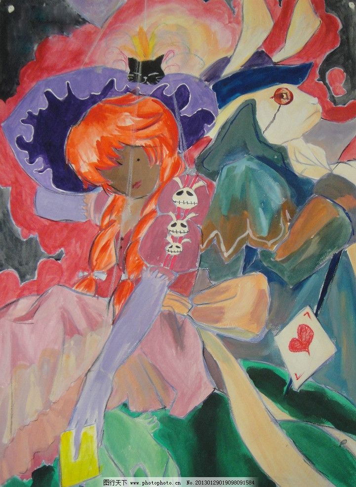 人物水粉画图片