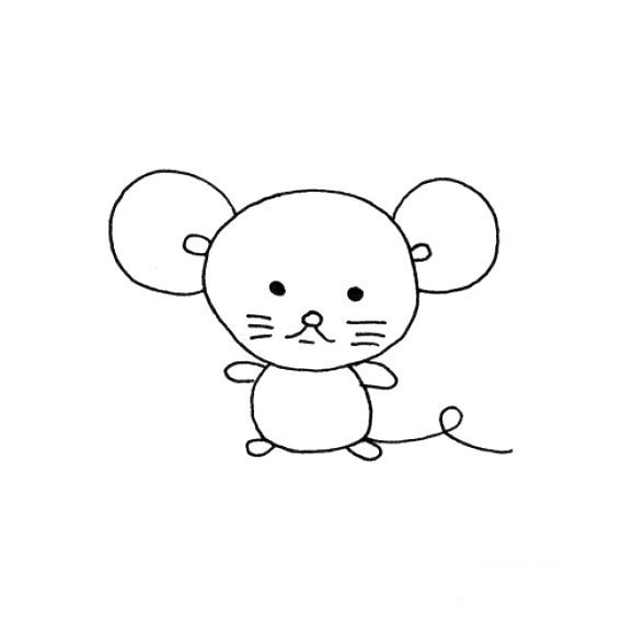 简单的线条画出的小耗子