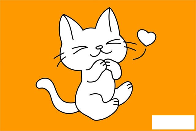 超可爱的小猫咪简笔画画法图片