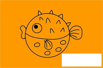 刺豚简笔画图片