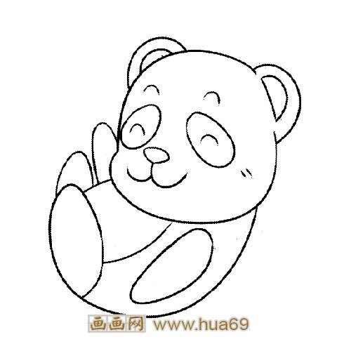 玩耍的小熊猫简笔画3