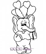 大象玩气球的简笔画