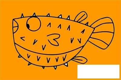 刺豚简笔画图片