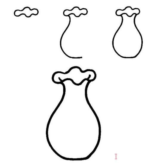 儿童花瓶简笔画的画法教程步骤简单好看