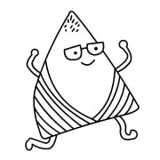 卡通粽子食物简笔画步骤图片大全二