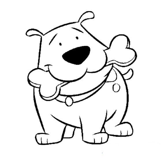 含骨头的狗卡通简笔画
