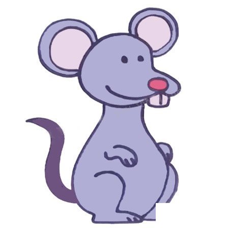 卡通老鼠简笔画彩色图片