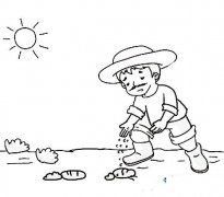 3款农民种地耕地简笔画图片