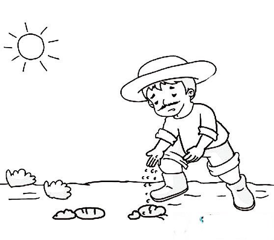 农民种地耕地简笔画图片