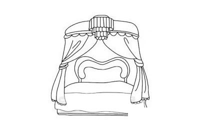 公主床简笔画图片