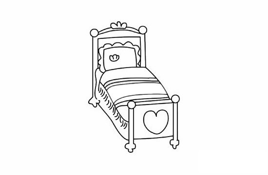 公主床简笔画图片