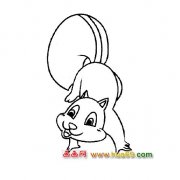 表演节目的松鼠(简笔画)1