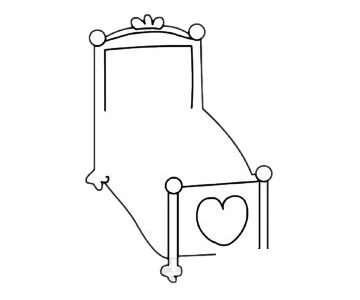 公主床简笔画图片