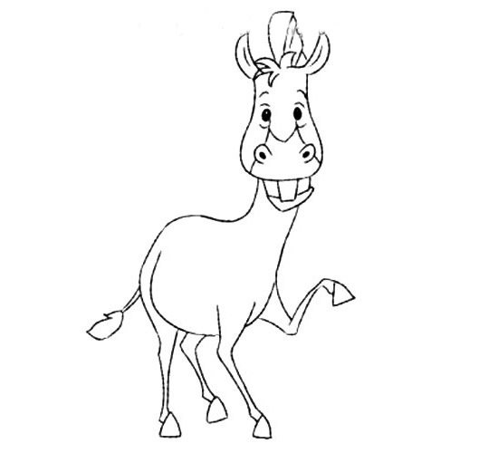 斑马简笔画步骤图片