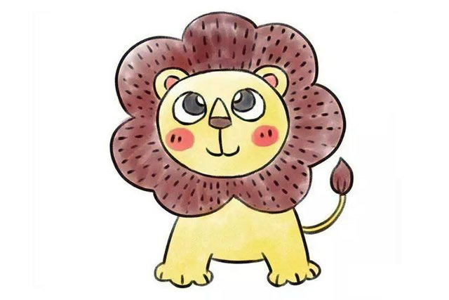 可爱的小狮子简笔画
