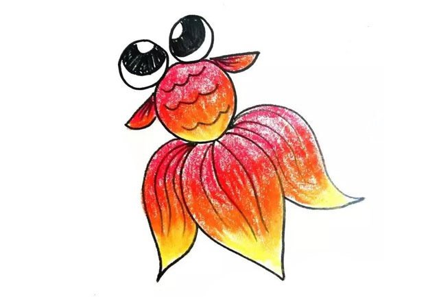 大眼金鱼简笔画