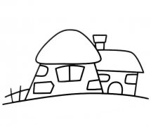 石头房子简笔画图片