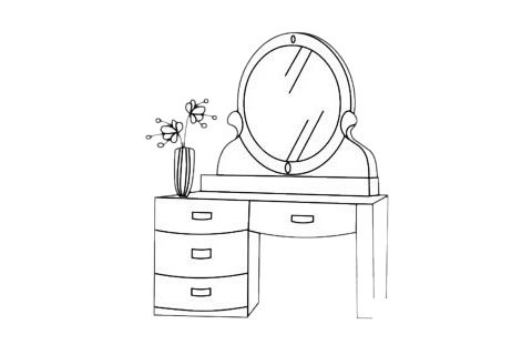梳妆台简笔画图片