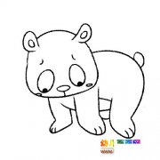 玩耍的小熊猫简笔画1