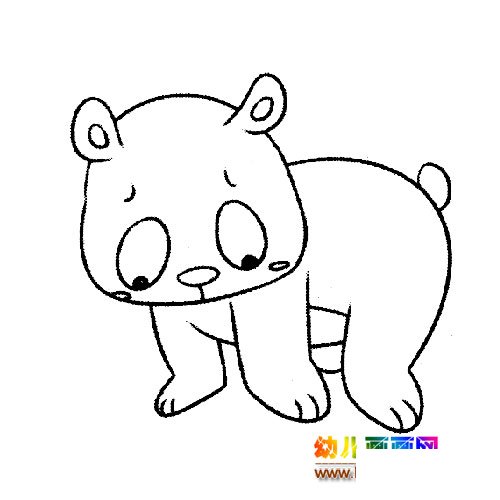 玩耍的小熊猫简笔画1