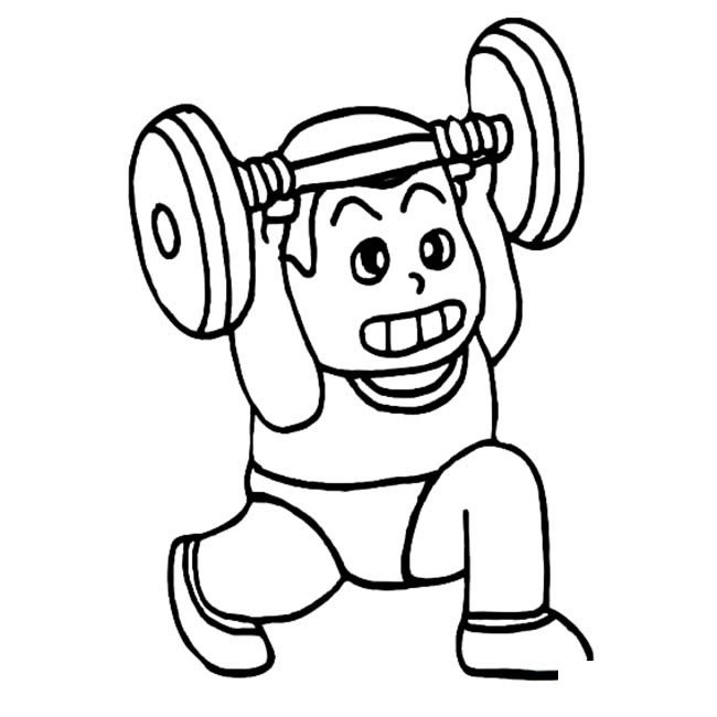 举重运动员人物简笔画步骤图片大全