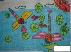 好看的儿童画图片,蜻蜓