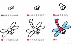蜻蜓简笔画画法_怎么画蜻蜓的简笔画