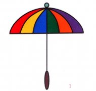 漂亮雨伞的画法涂颜色简单 彩色雨伞简笔画图片