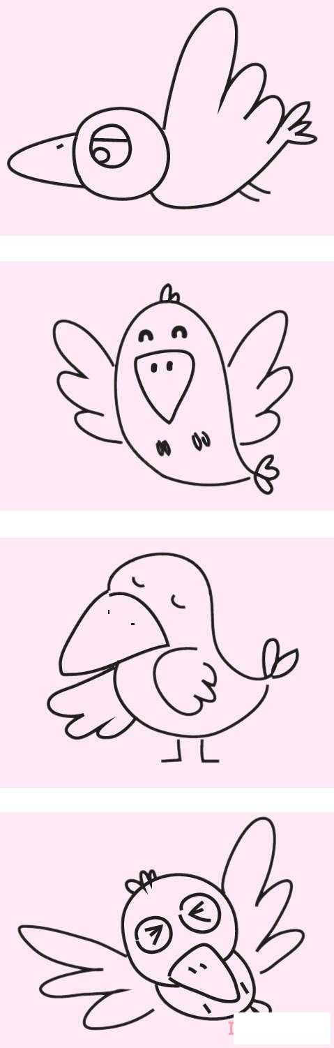 儿童卡通小乌鸦怎么画 简单乌鸦的画法教程